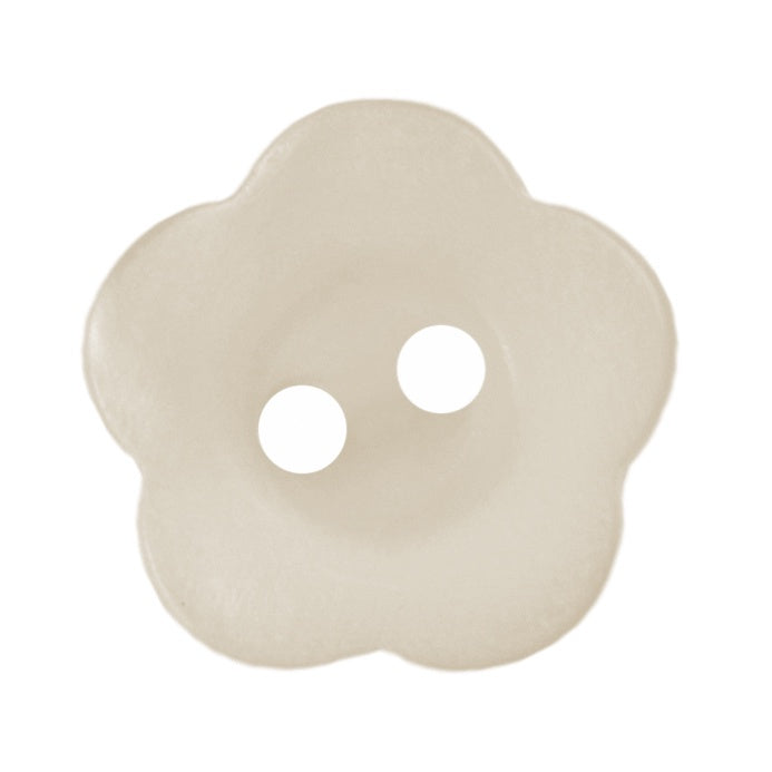 2 Hole Button - Flower - Off White - 3 Sizes available