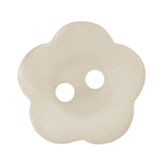 2 Hole Button - Flower - Off White - 3 Sizes available