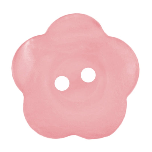 2 Hole Button - Flower - L/ Pink - 2 Sizes Available