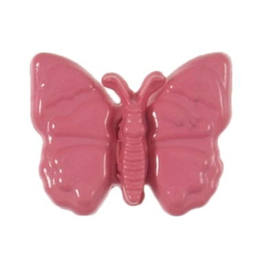 Button with Shank - 18mm  - Pink Butterfly