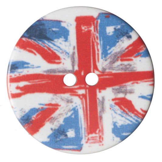 2 Hole Button - 28mm - Union Flag