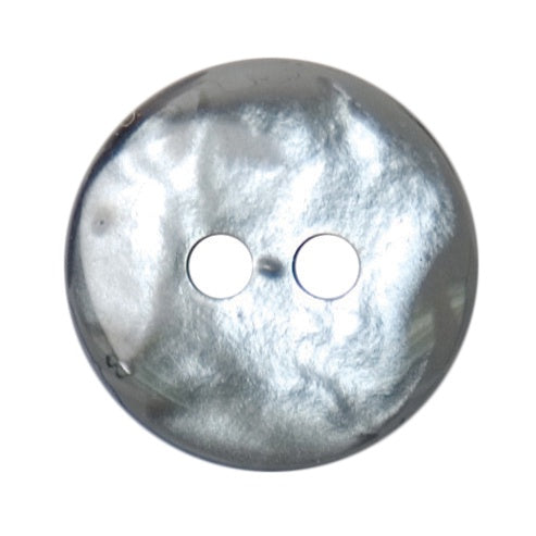 2 Hole Button - 14mm - Pearlescent Light Grey