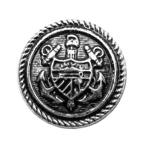 Button with Shank - Metal - 15mm - Silver