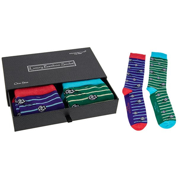 Mens Bamboo Socks - Gift Boxed- 2 Pairs - Footy