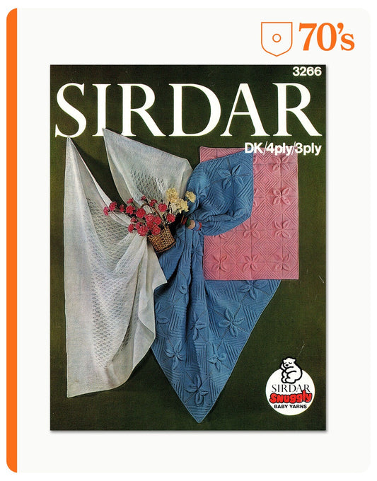 Knitting Pattern 3266 - 70'S SHAWL OR WRAP in Snuggly DK/4 Ply/3 Ply