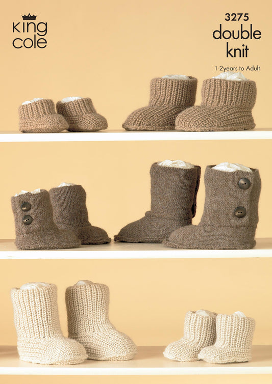 Knitting Pattern 3275 - Hug Slippers in Baby Alpaca DK