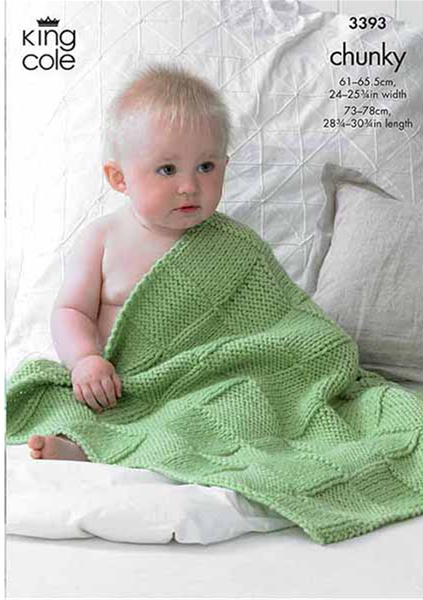 Knitting Pattern 3393 - Babie’s Blankets Knitted in Comfort Chunky