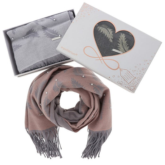 Pearl Feathers - Boxed Scarf - Reversible - 3 Colours