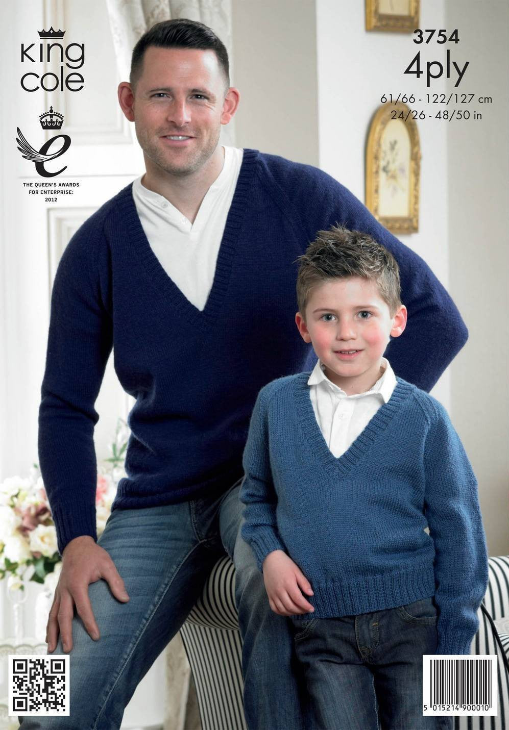 Knitting Pattern 3754 - Cardigan & Sweater in Merino Blend 4 Ply