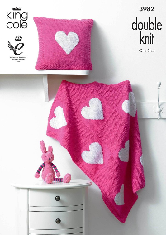 Knitting Pattern 3982 - Blanket & Cushion in Comfort DK