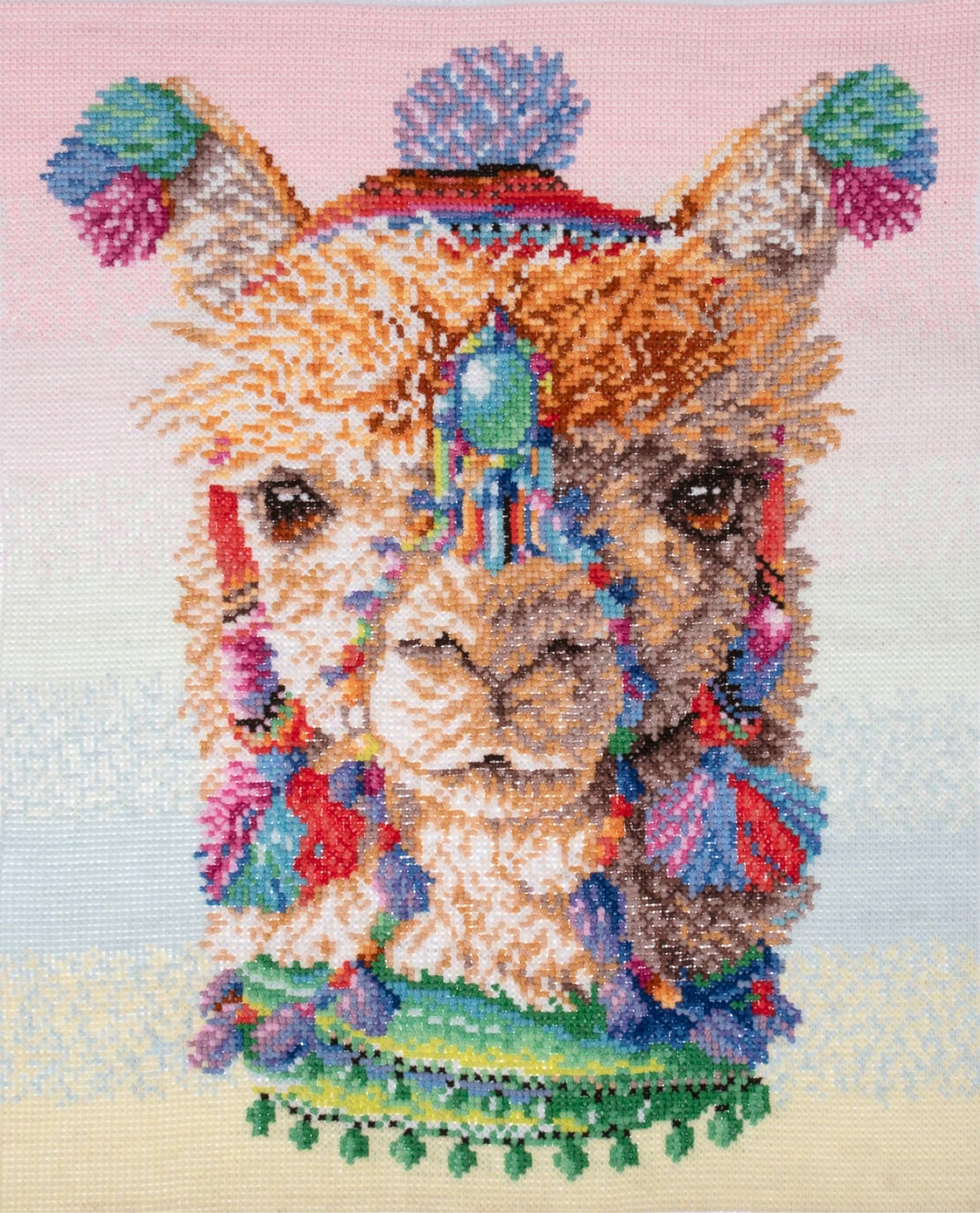 PRINTED - NO COUNT - Cross Stitch Kit - Alpaca