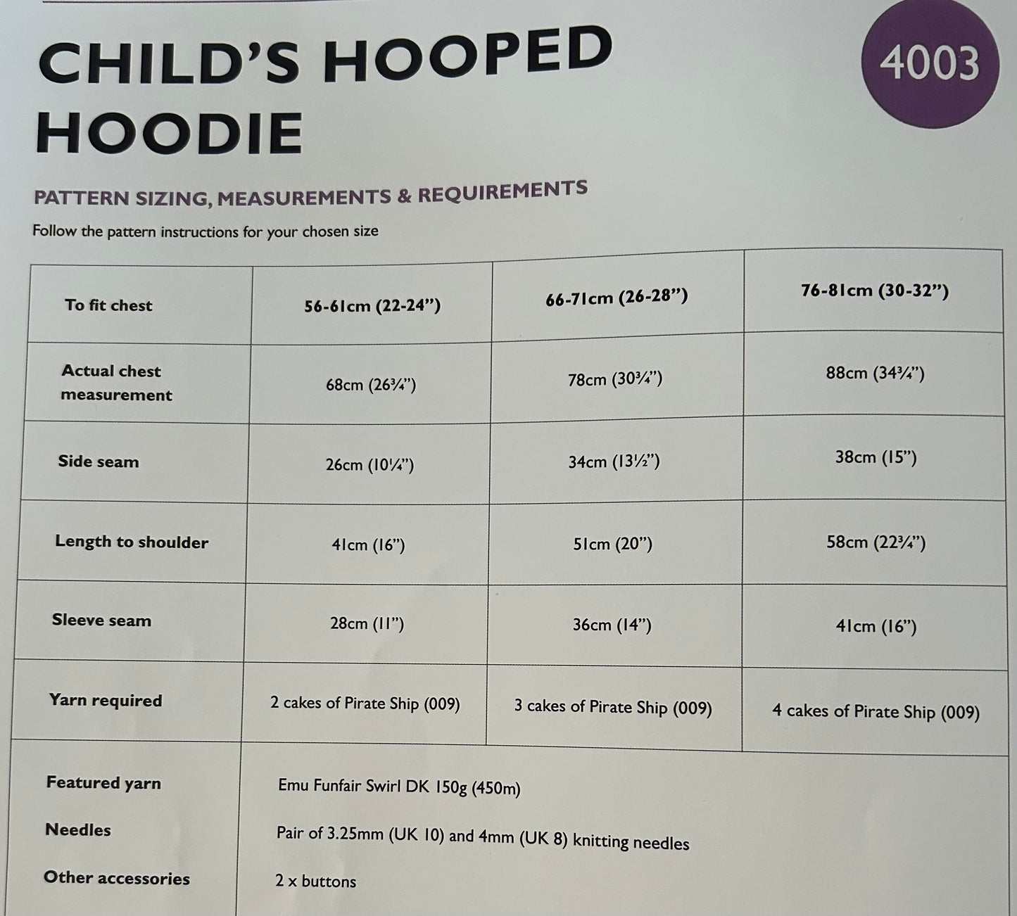Knitting Pattern 4003 - Child's Hooped Hoodie In Emu Funfair Swirl DK