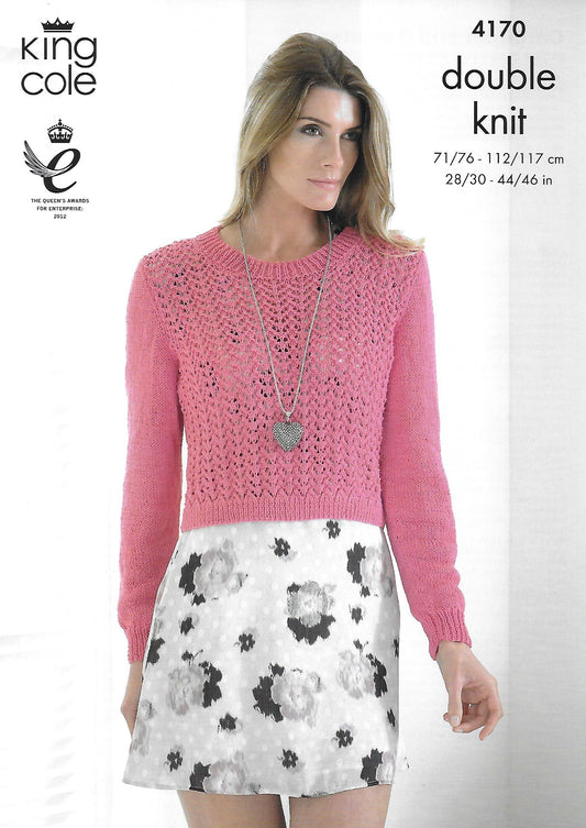 Knitting Pattern 4170 - Cardigan & Sweater in Bamboo DK