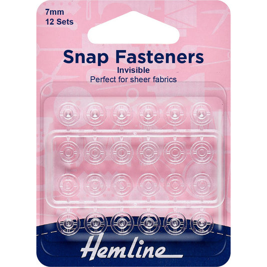 Snap Fasteners - 7mm  - Invisible x 12 sets