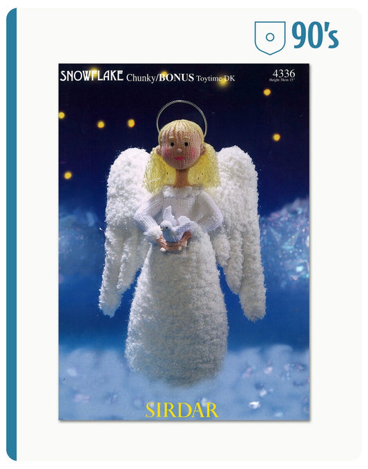 Knitting Pattern 4336 - Angel Toy in Snowflake Chunky/Bonus Toytime DK
