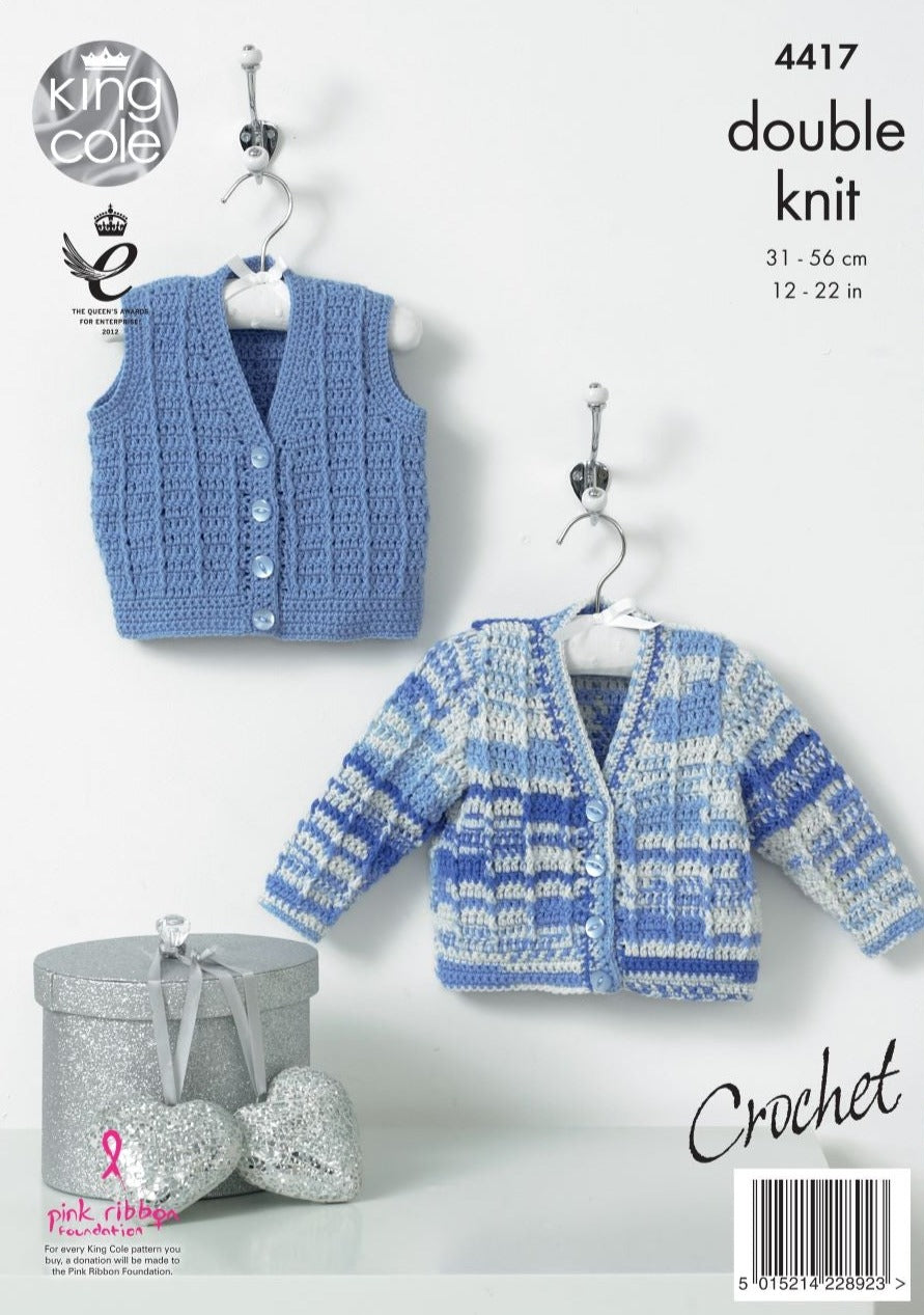 Crochet Pattern 4417 - Crochet Cardigan & Waistcoat Crocheted with Cherish DK/Cherished DK