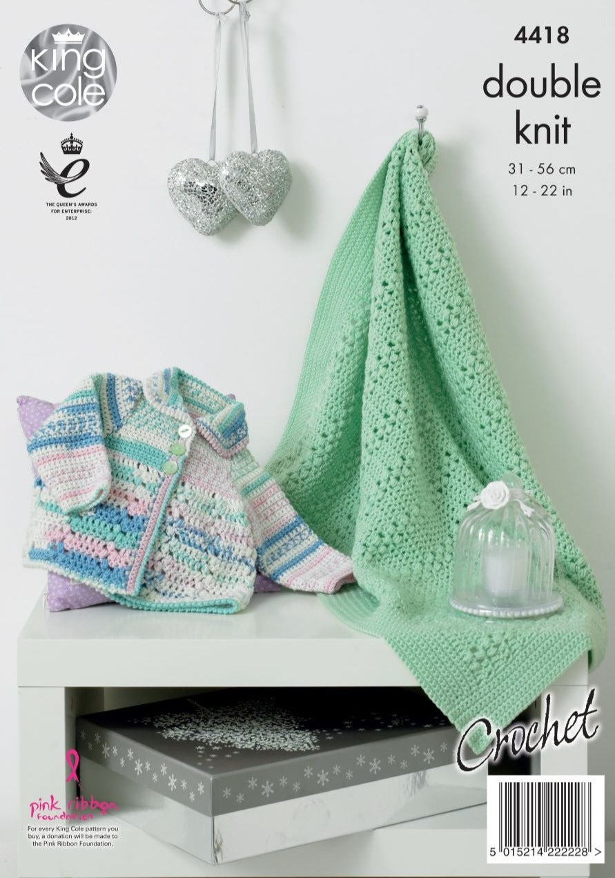 Crochet Pattern 4418 - Crochet Coat & Blanket Crocheted with Cherish DK/Cherished DK