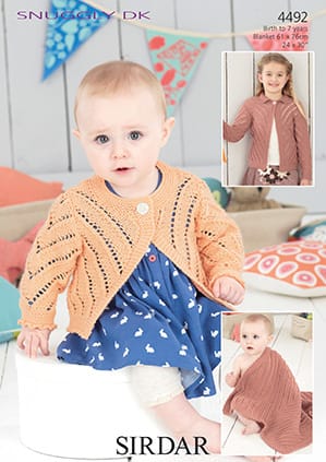 Knitting Pattern 4492 -  Cardigans & Blanket in Snuggly DK