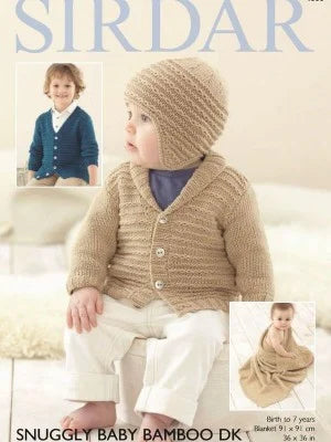 Knitting Pattern 4666 - Cardigans, Helmet & Blanket in Snuggly Baby Bamboo DK