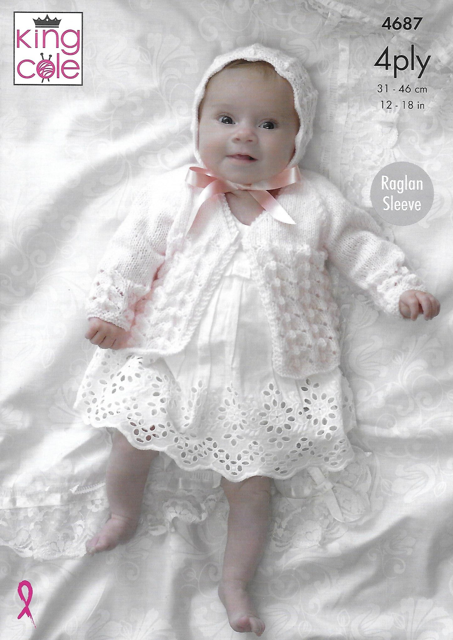 Knitting Pattern 4687 - Matinee Coats, Bonnet, Hat, & Booties in Comfort 4 Ply