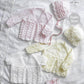 Knitting Pattern 4687 - Matinee Coats, Bonnet, Hat, & Booties in Comfort 4 Ply