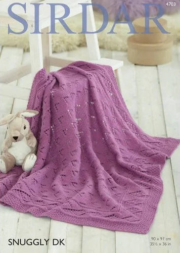 Knitting Pattern 4703 - Blanket in Snuggly DK