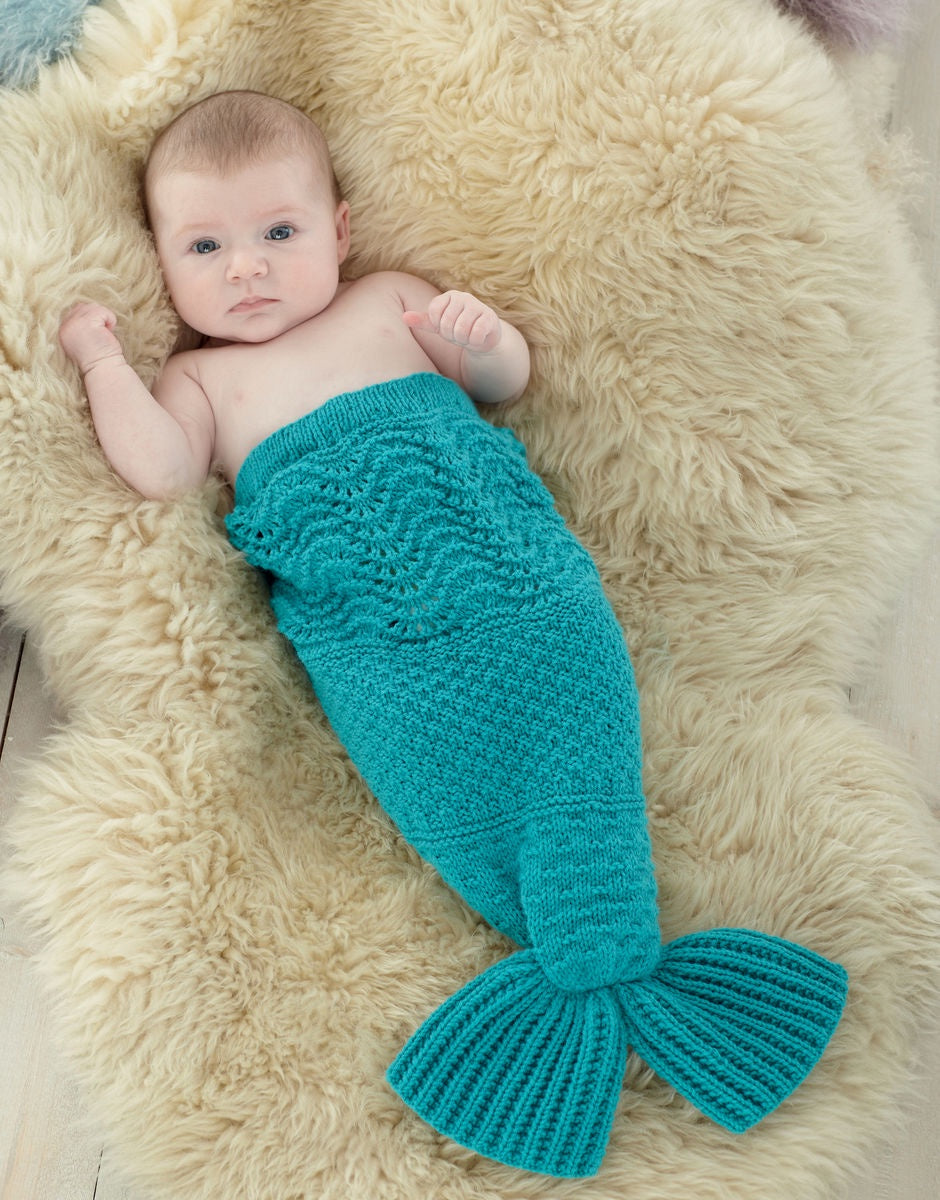 Knitting Pattern 4708 - BABY MERMAID TAIL SNUGGLERS IN SNUGGLY DK