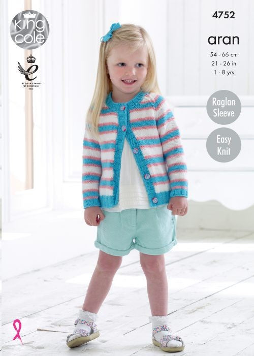 Knitting Pattern 4752 - Cardigans Knitted with Comfort Aran