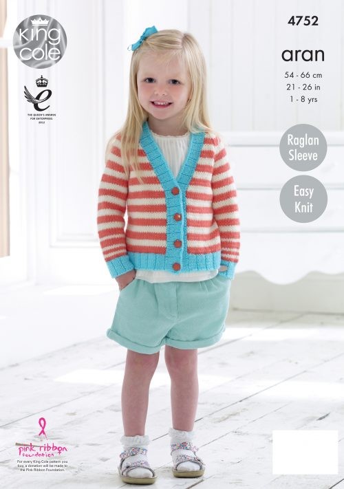 Knitting Pattern 4752 - Cardigans Knitted with Comfort Aran