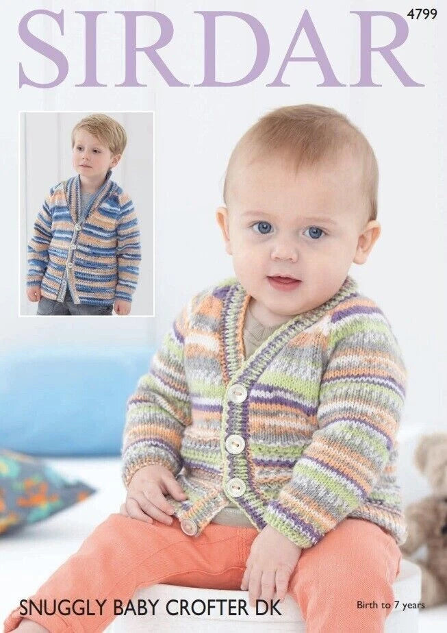 Knitting Pattern 4799 - Cardigans in Baby Crofter DK