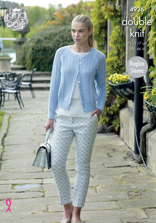 Knitting Pattern 4936 - Sweater & Cardigan Knitted in Luxury Merino DK