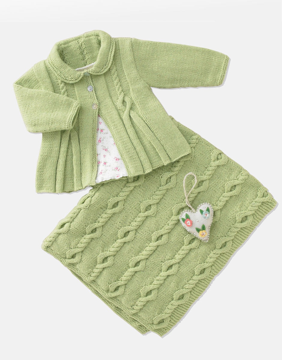 Knitting Pattern 4941 - Baby Girl's Matinee Coat & Blanket in Snuggly 4 Ply