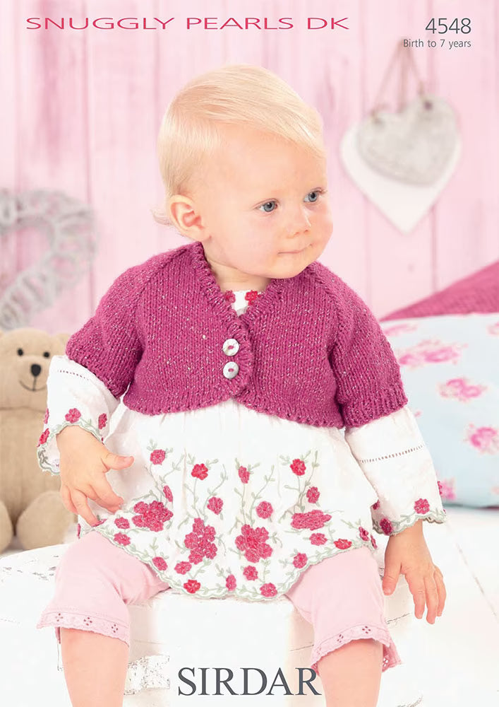 Knitting Pattern 4548 - Boleros in Snuggly Pearls DK