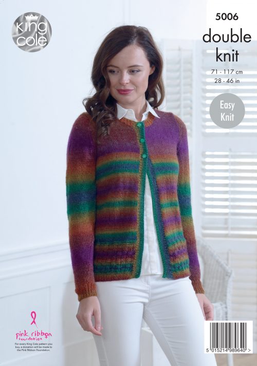 Knitting Pattern 5006 - Cardigans Knitted in Riot DK