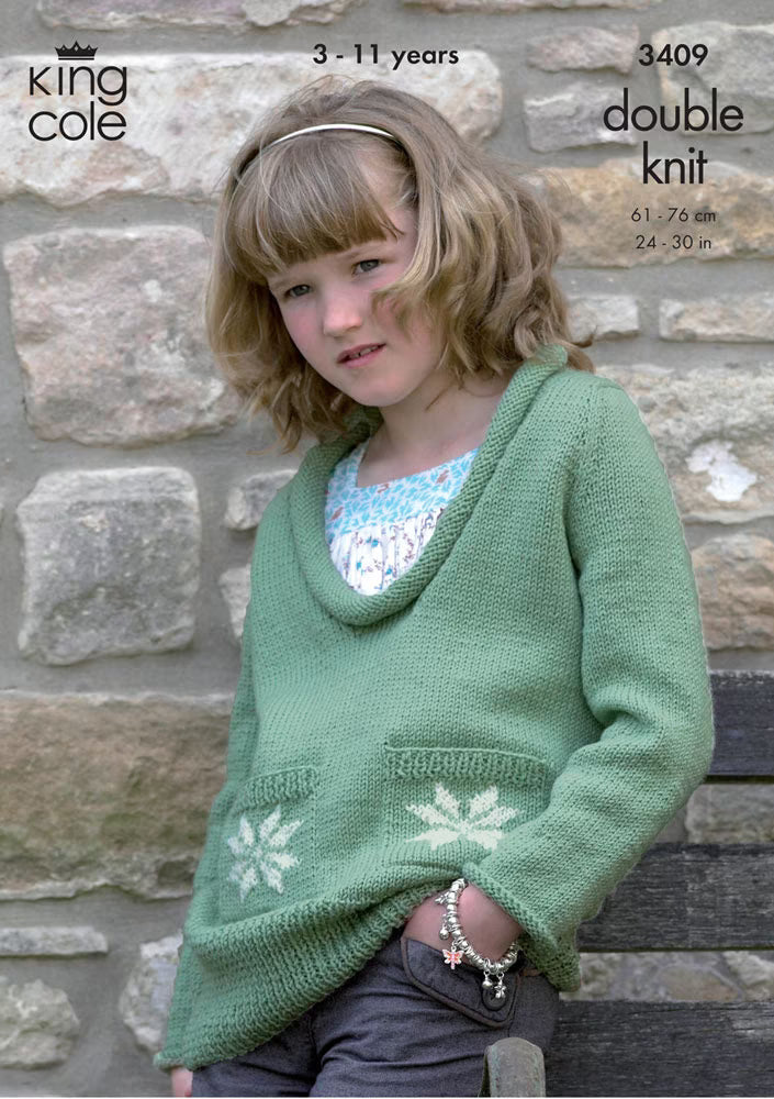 Knitting Pattern 3409 - Sweater & Cardigan in DK