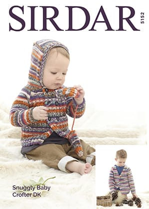 Knitting Pattern 5152 - Jacket & Cardigan & Mittens in Baby Crofter DK