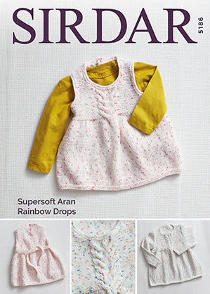 Knitting Pattern 5186 - Dresses in Supersoft Aran