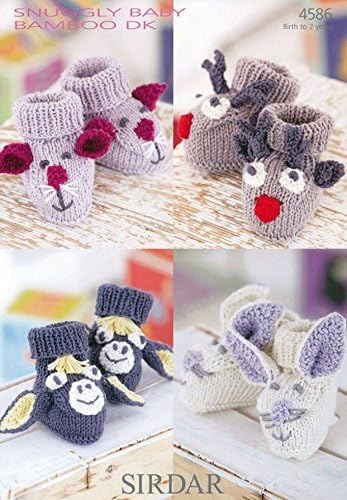 Knitting Pattern 4586 - BABY BOOTIES IN SNUGGLY BABY BAMBOO DK
