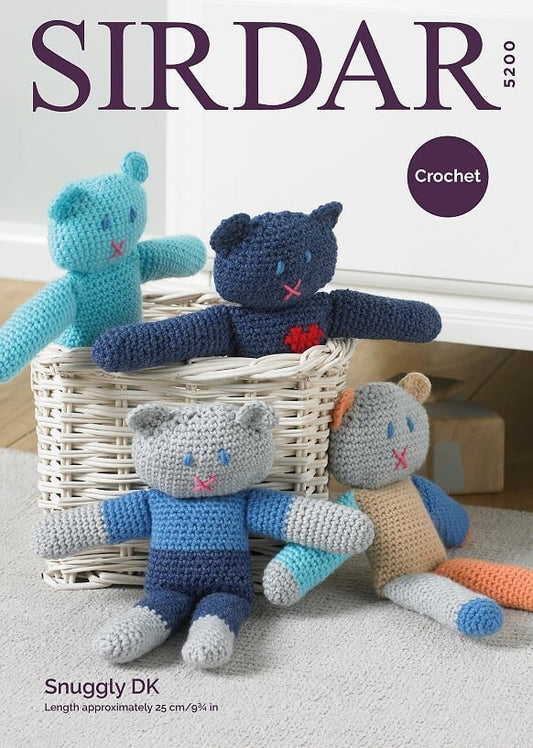 Crochet Pattern 5200 - Crochet Teddies in Snuggly DK
