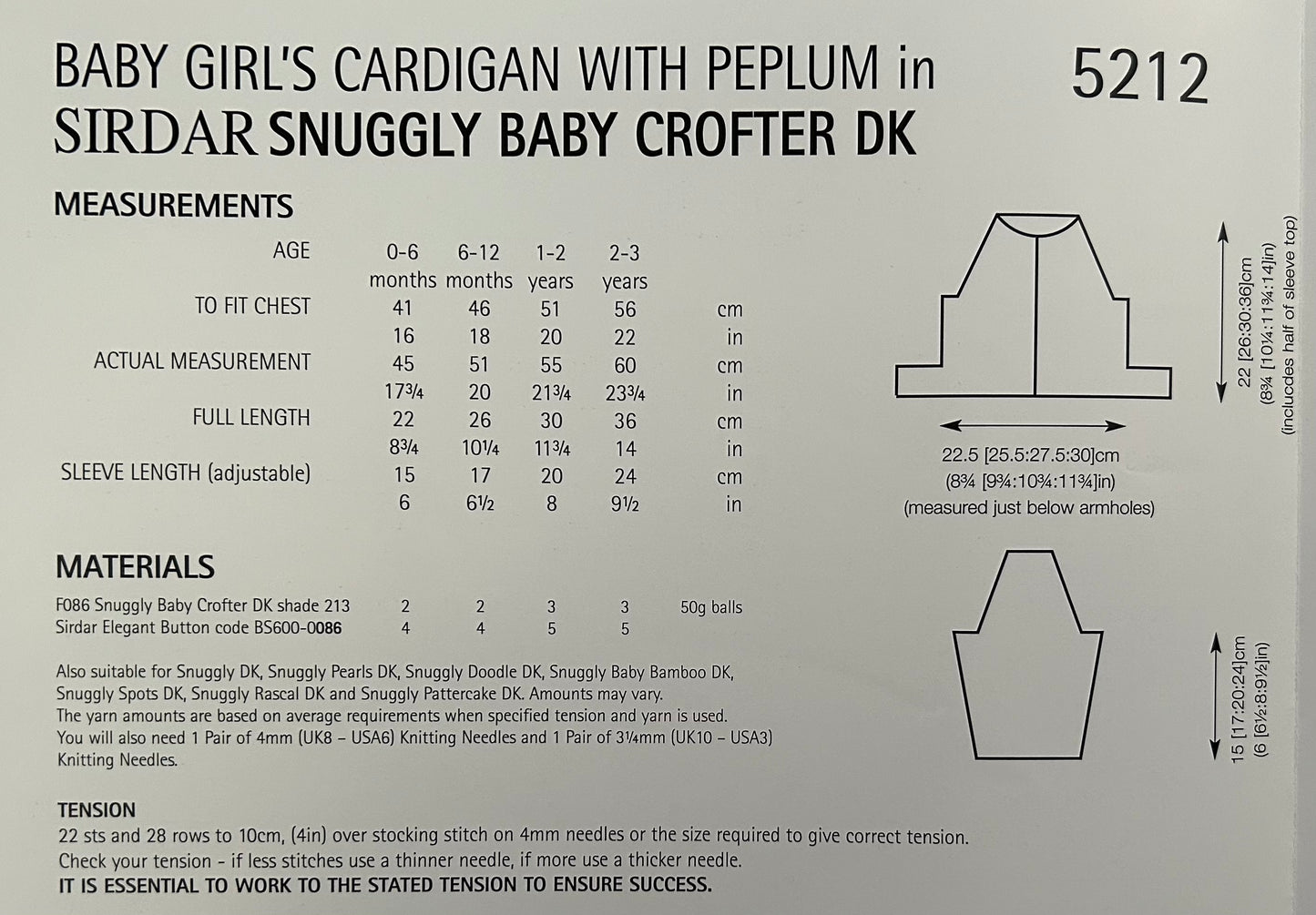 Knitting Pattern 5212 - Cardigan in Baby Crofter DK