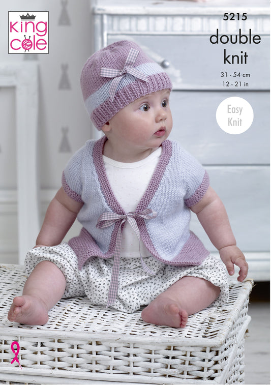 Knitting Pattern 5215 - Cardigans, coat & hat knitted in Comfort DK
