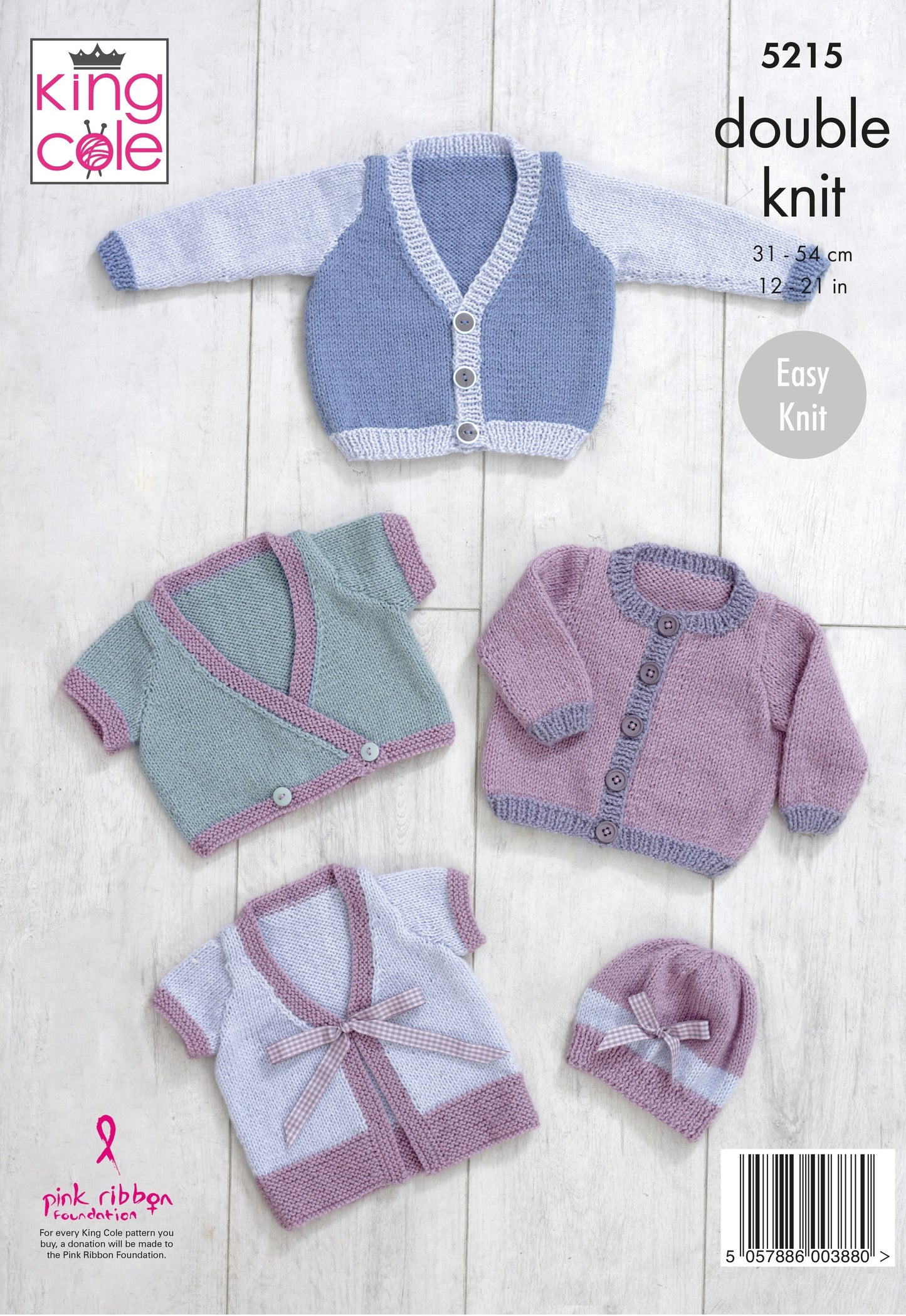 Knitting Pattern 5215 - Cardigans, coat & hat knitted in Comfort DK