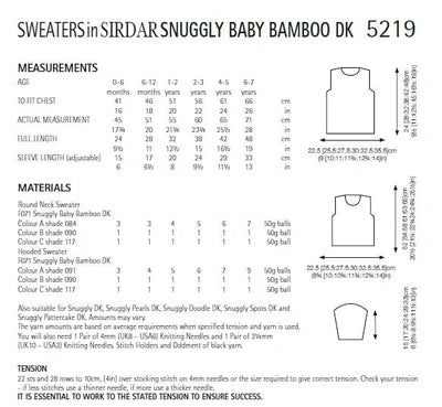 Knitting Pattern 5219 - Elephant Sweaters in Baby Bamboo DK