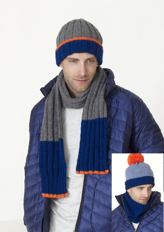 Knitting Pattern 5265 - Hats, Scarves, Snoods, Knitted in Big Value DK
