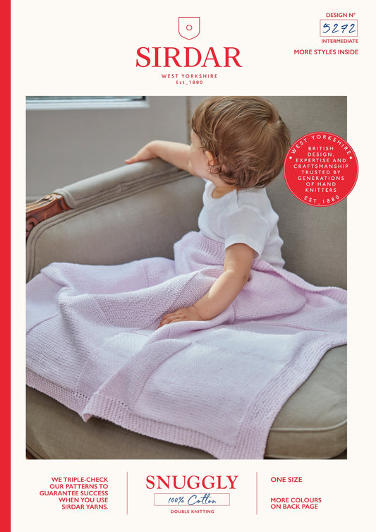 Knitting Pattern 5272 - Blanket in Snuggly 100% Cotton DK