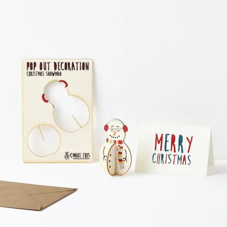 Pop Out Card - Christmas Standing Snowman