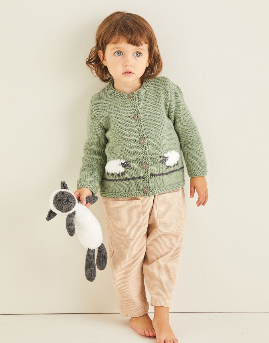 Knitting Pattern 5373 - Sheep Cardigan in Snuggly Cashmere Merino DK & Snuggly Bunny