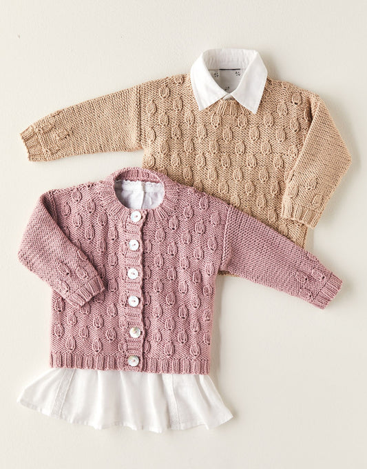 Knitting Pattern 5379 - Loaf Stitch Cardigan & Sweater in Snuggly 100% Cotton DK