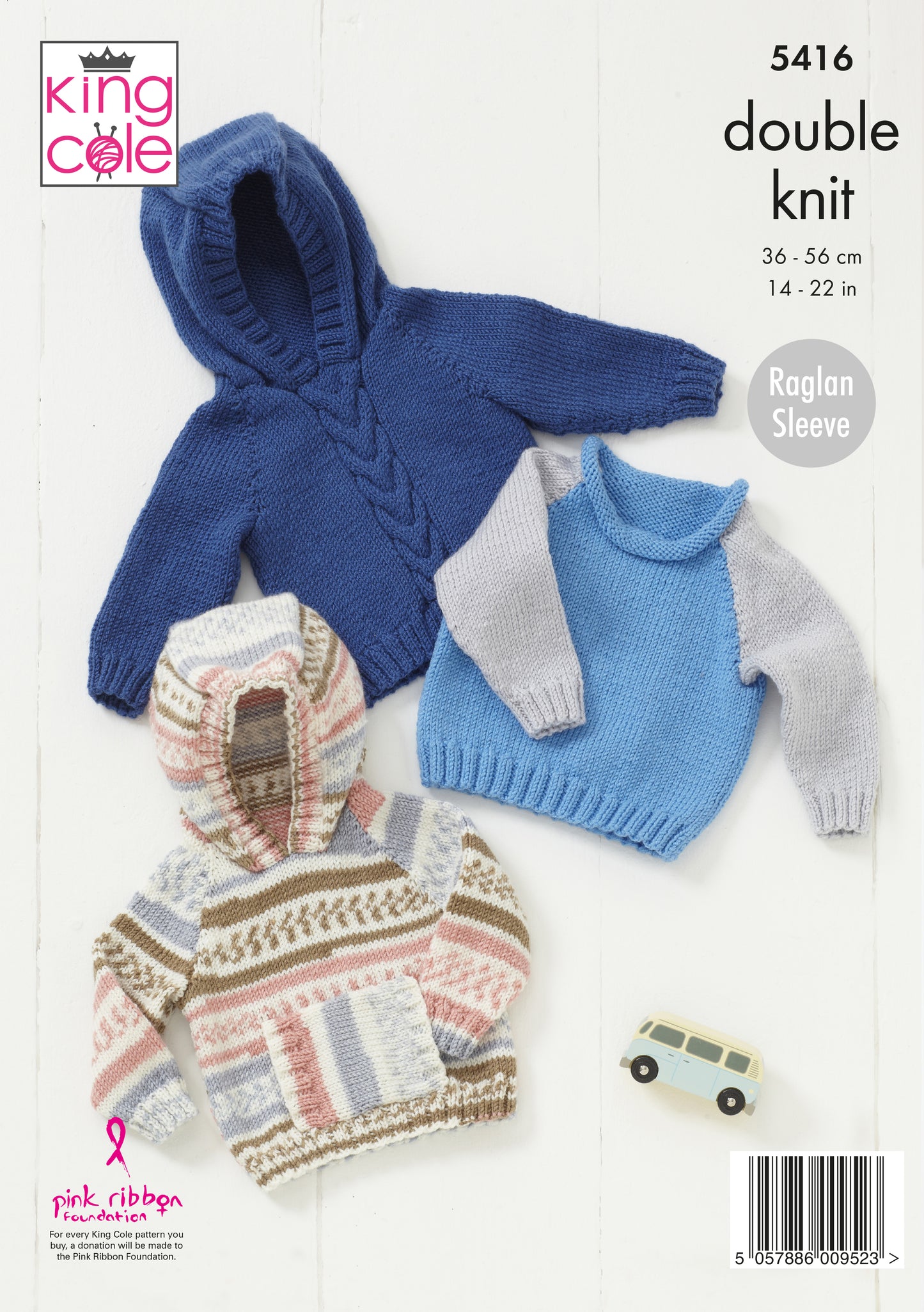Knitting Pattern 5416 - Raglan Sweaters Knitted in Cherished DK