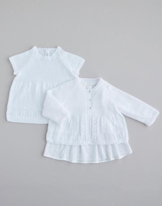 Knitting Pattern 5469 - DRESS & MATINEE JACKET IN SNUGGLY 2PLY